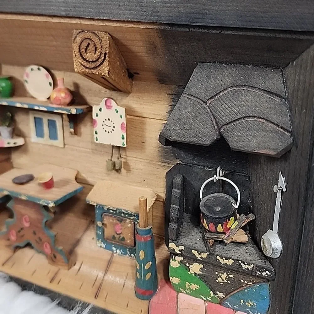 Swiss Rustic Miniature Kitchen Diorama